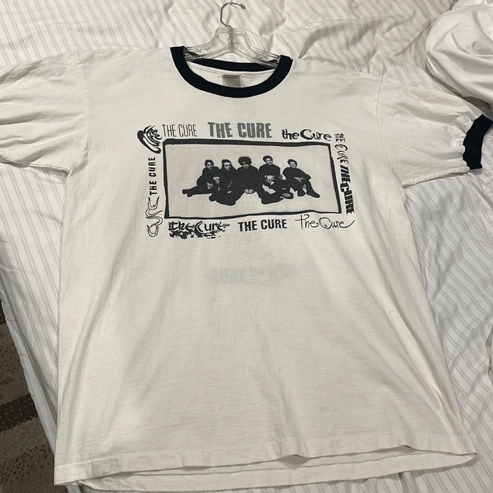 💥RARE Vintage 90’s The CURE White Ringer - Picture 13 of 16